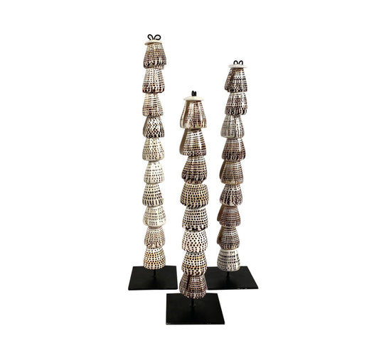 Tribal Shell Stack Sculpture S/3