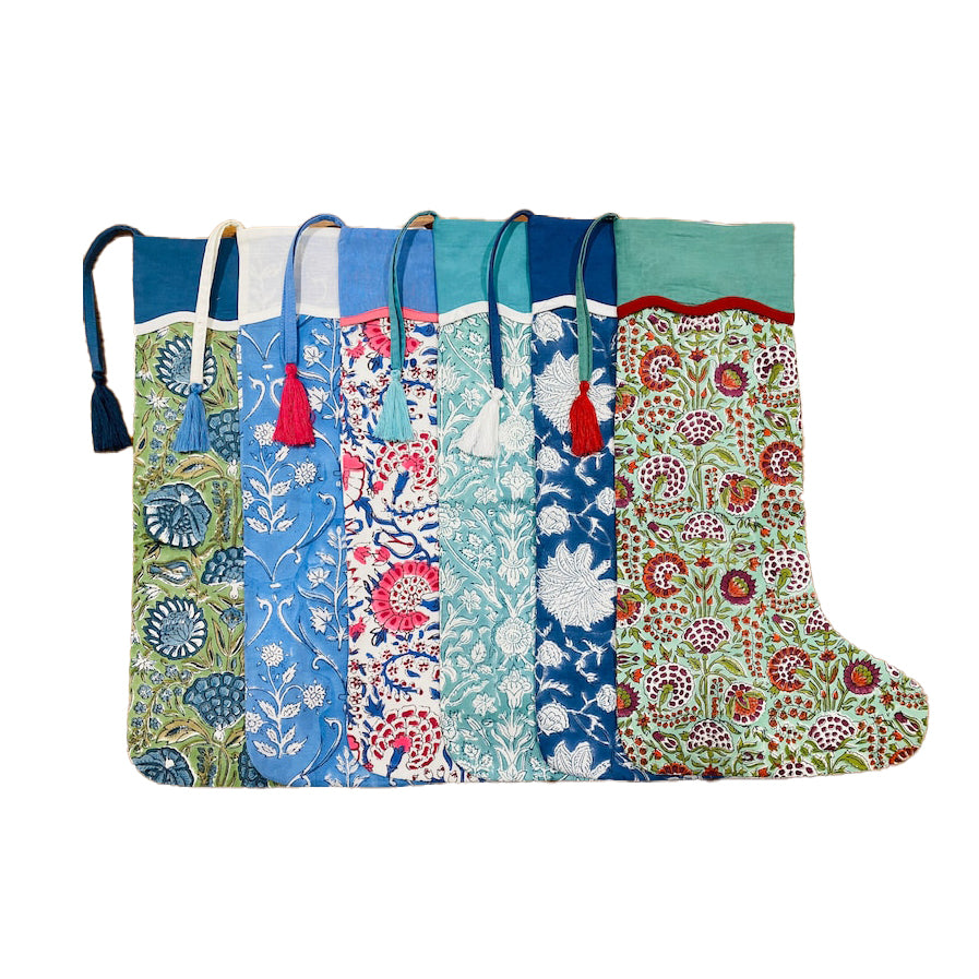 Block Print Christmas Stocking