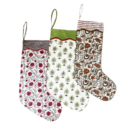 Block Print Christmas Stocking