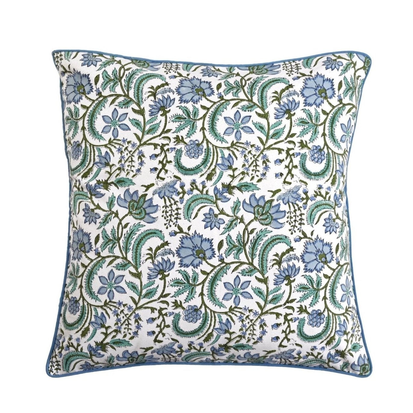 Wild Floral Block Print Pillow