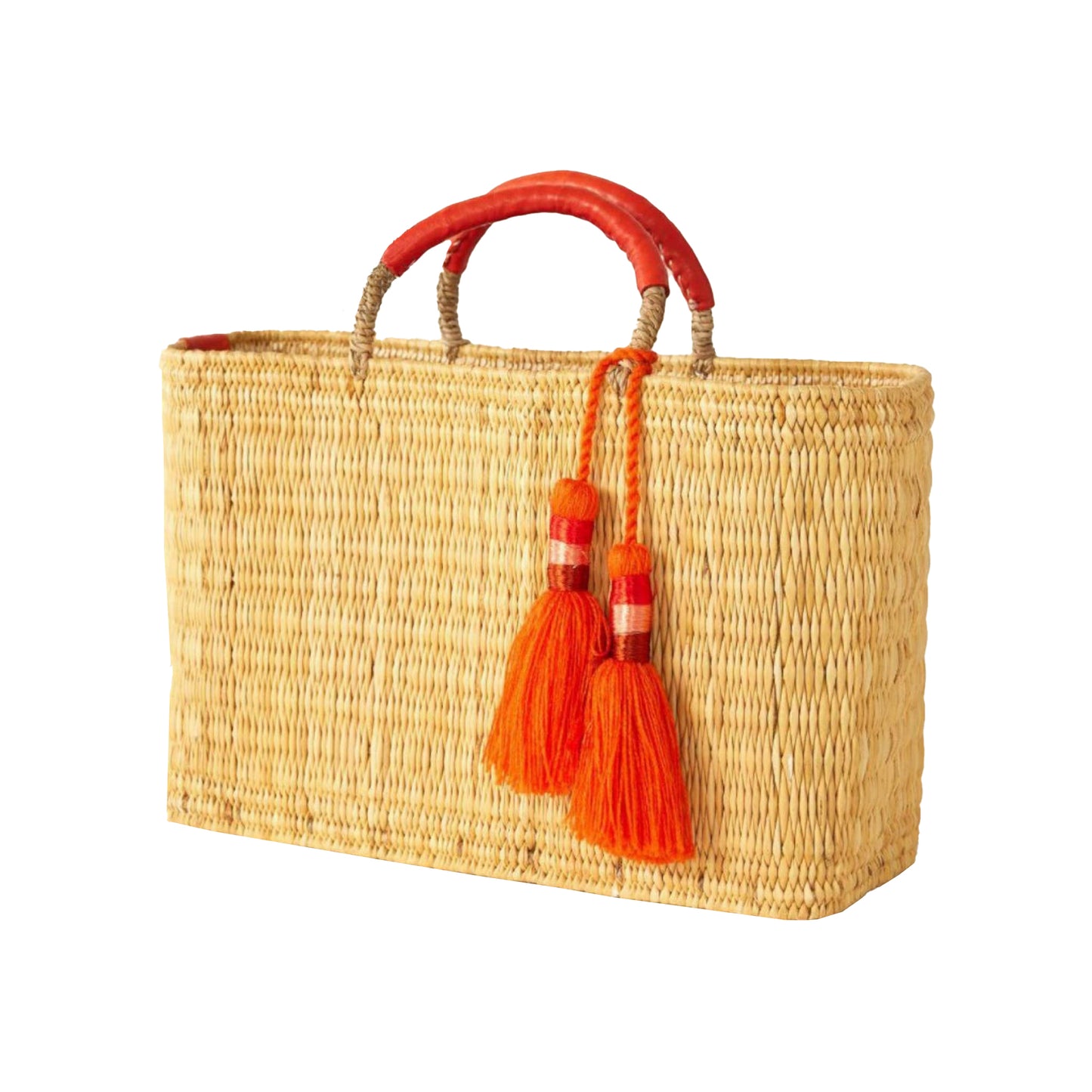 Palm Leaf Tote Bag- Orange