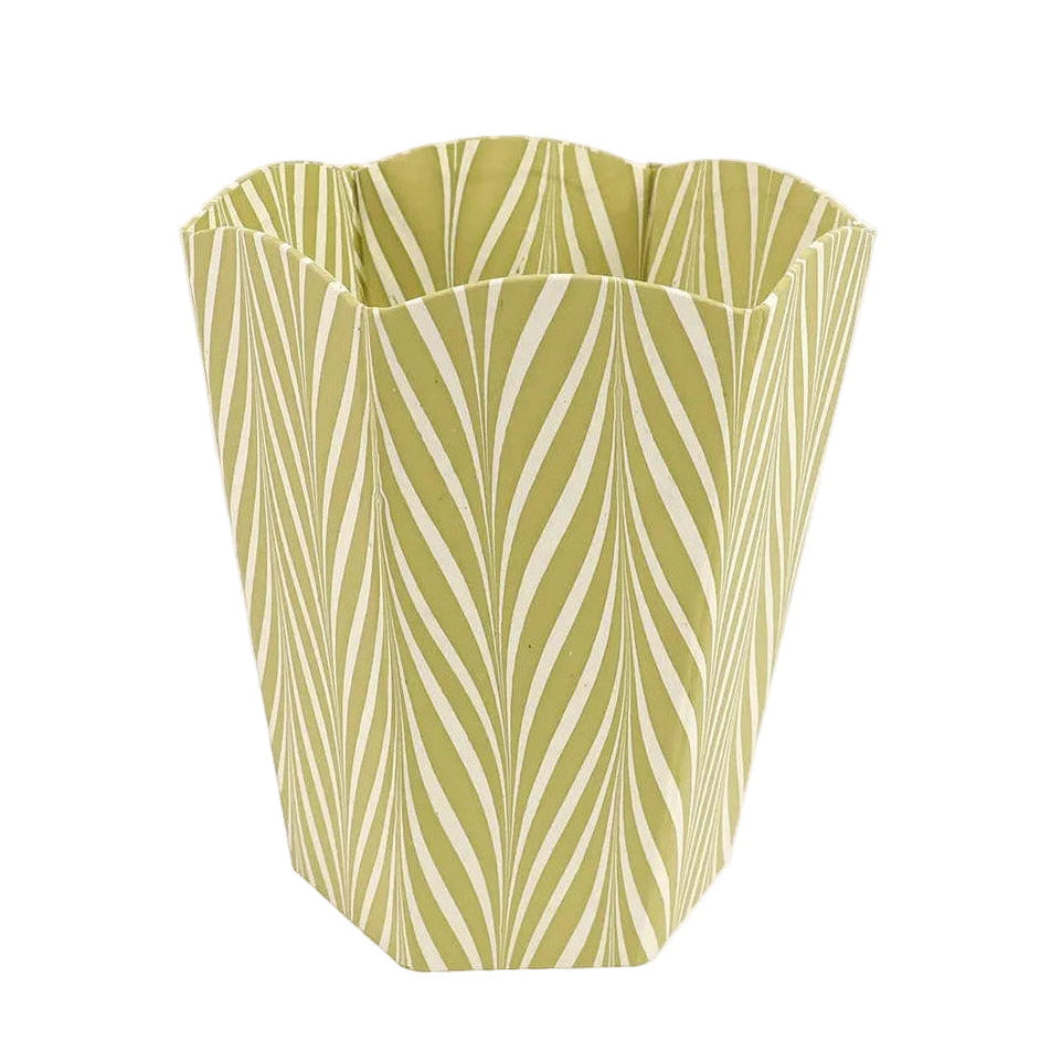 Marbled Zebra Waste Basket- Green