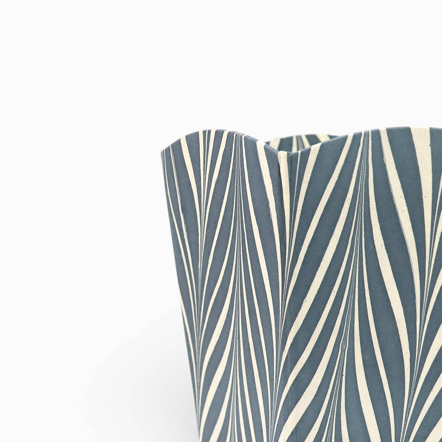 Marbled Zebra Waste Basket- Blue