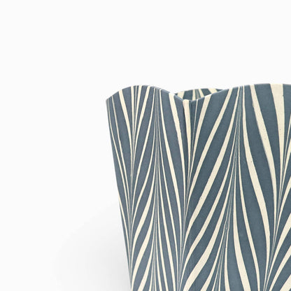 Marbled Zebra Waste Basket- Blue
