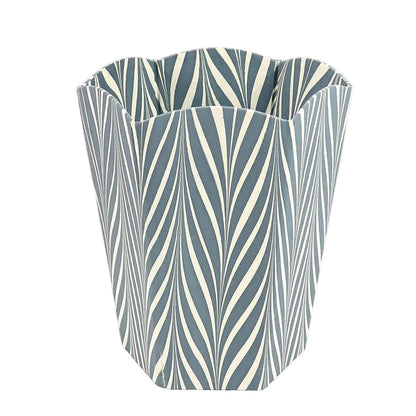 Marbled Zebra Waste Basket- Blue