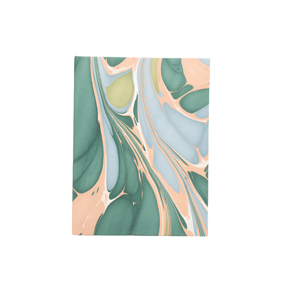 Marbled Picture Frame Folding Book- Peach/Green