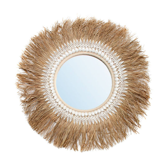 Raffia Shell Mirror