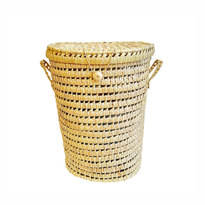 Palm Hamper Basket- Round