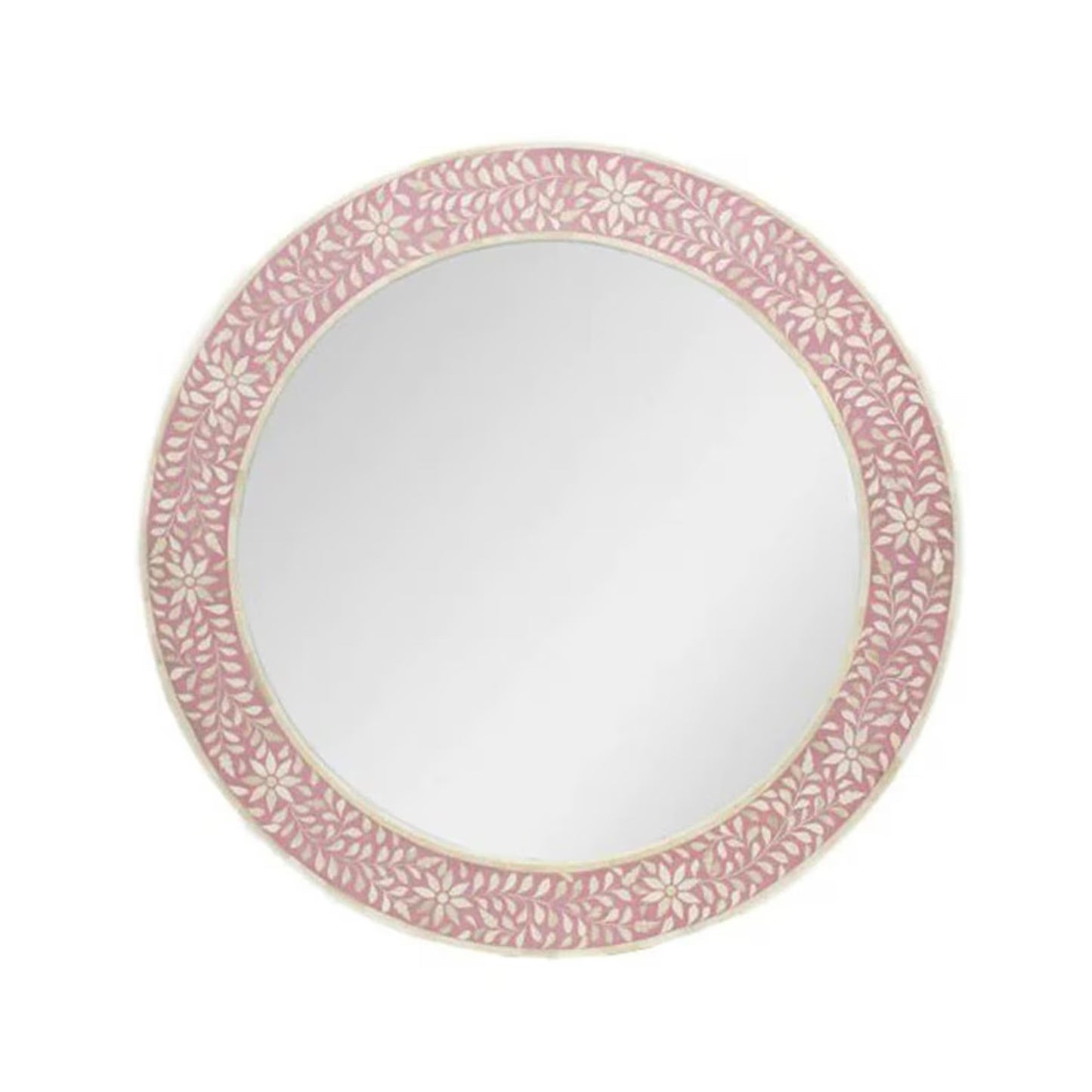 Pink Floral Inlay Mirror