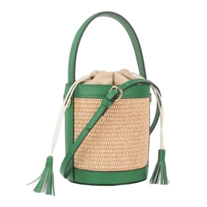 Raffia/Leather Bucket Bag Collection