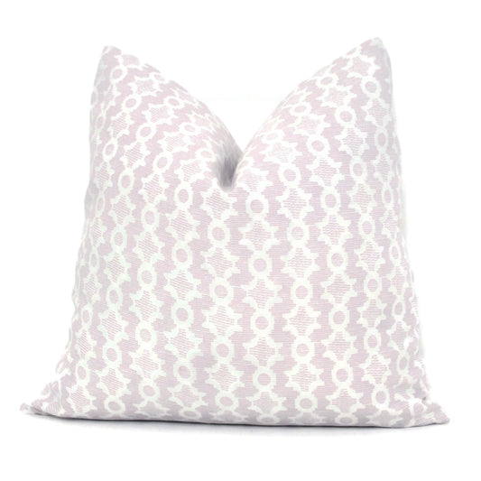 Sister Parish Lavender Geometric Trellis Pillow