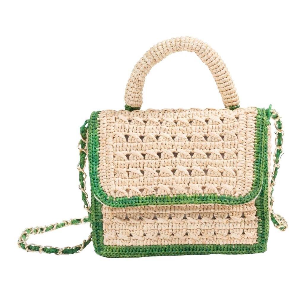 Raffia Flap Bag