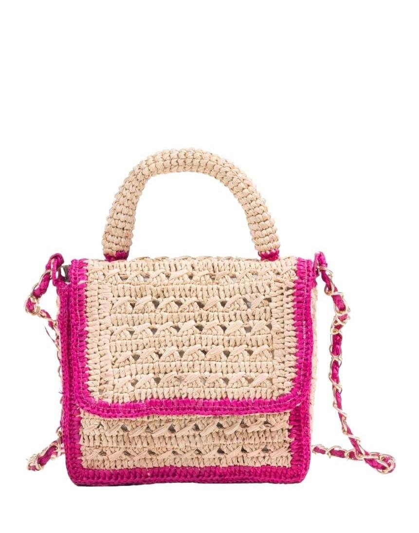 Raffia Flap Bag