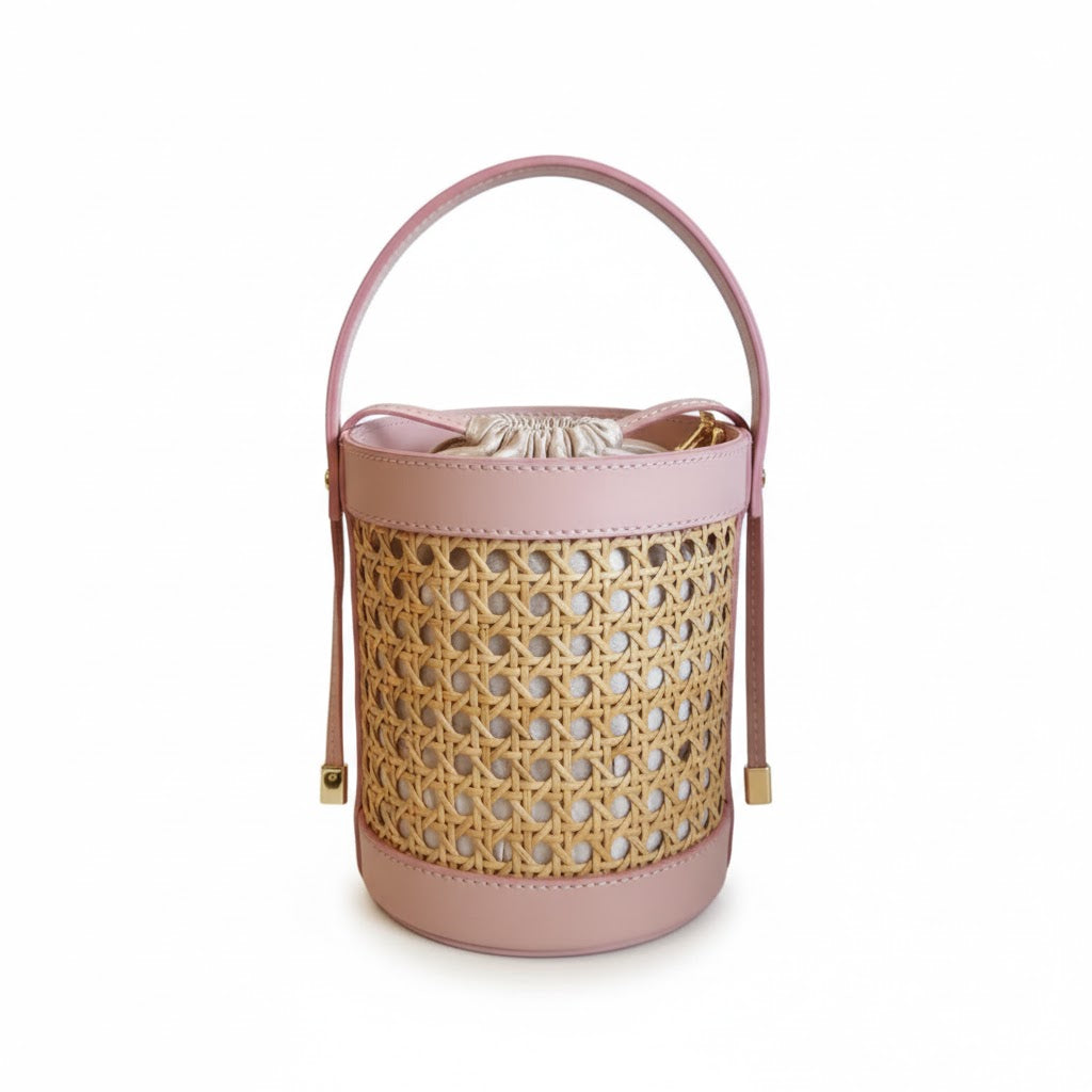 Cane & Leather Bucket Bag Collection